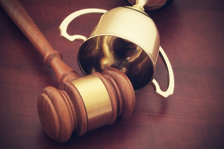 award next to a gavel